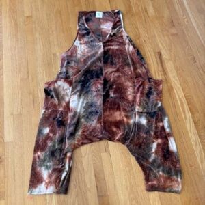 KANTHA BAE Harem Jumpsuit Tie Dye Velour One Size